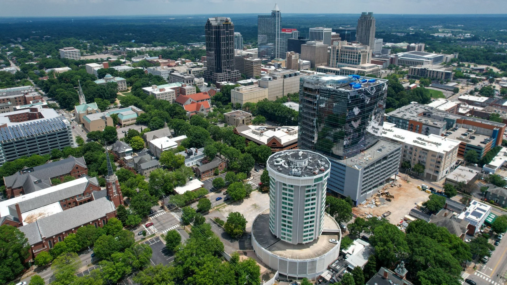 Aerial view of Raleigh, NC.