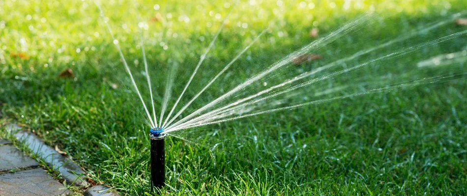 Spraying shrubs at home in Chapel Hill, NC.